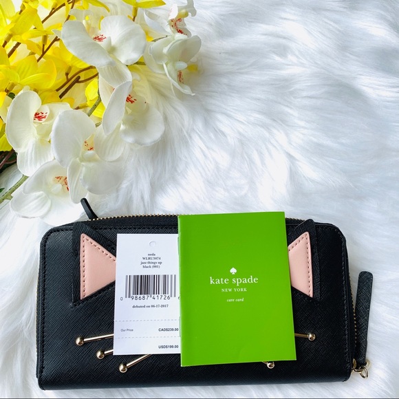 KATE SPADE NEDA JAZZ THINGS UP CAT WALLET BLACK - Picture 7 of 8